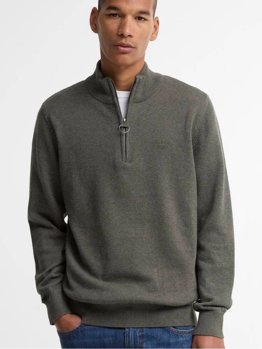 Green Barbour Cotton 1/4 Zip